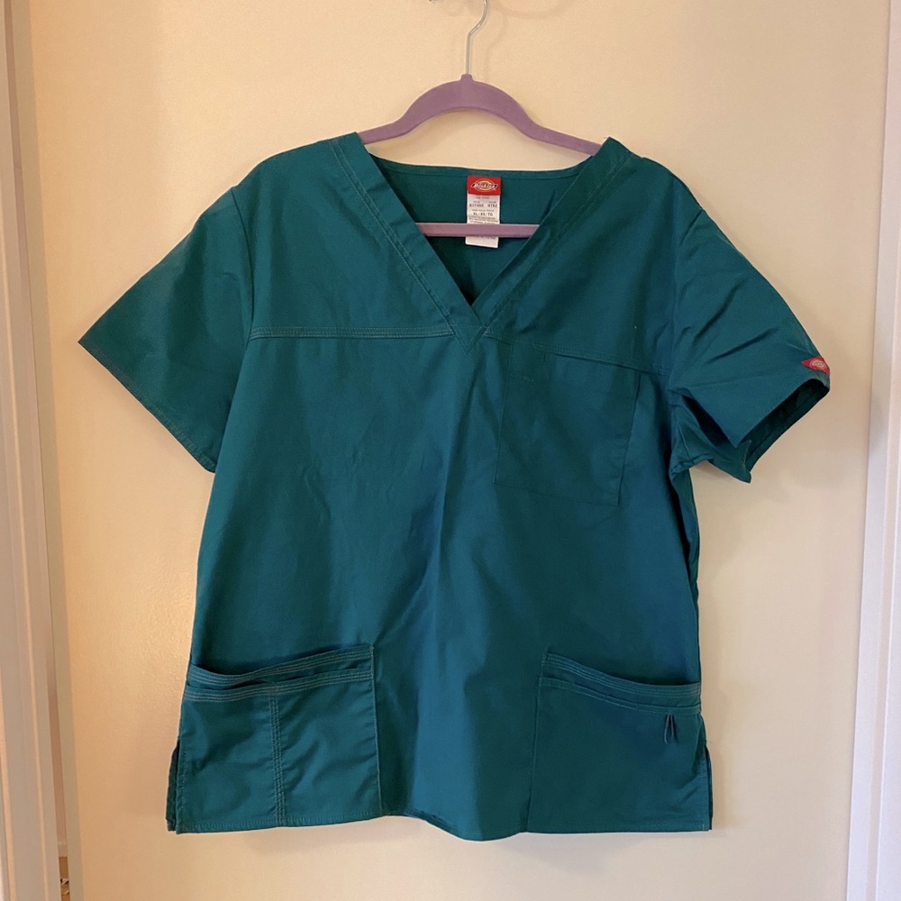 Dickies, XL Hunter Green Scrub Top